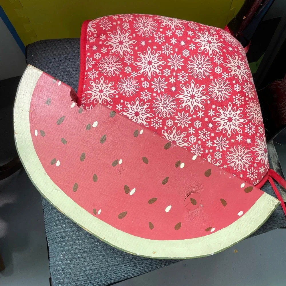 Red Watermelon Slice Wall Decor - Decorative Wood Fruit Accent